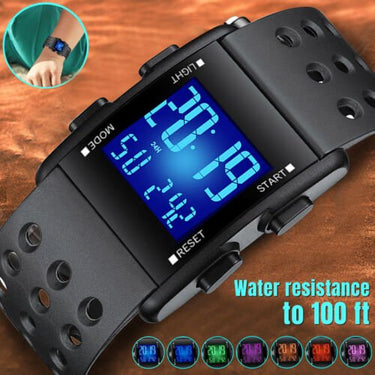 Men's Tactical LED Digital Sports Watch - Waterproof - InspiredGrabs.com